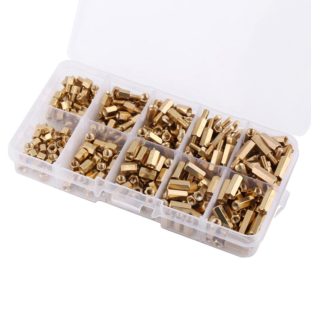 300pcs M3 Brass Standoffs Hex Male Female & Female Female Stand Off DIY Set for Motherboard