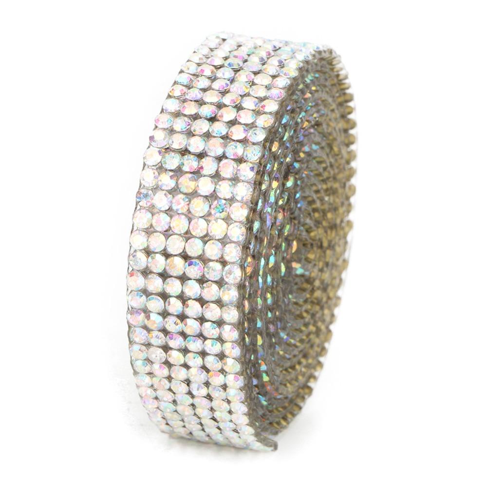 1pcs Hot Melt Adhesive Crystal Mesh Trim Self Adhesive Rhinestone Banding  DIY Arts Crafts