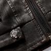 Men's Lapel Leather Jacket High Quality Simulated Leather PU Jacket Motorcycle Jacket