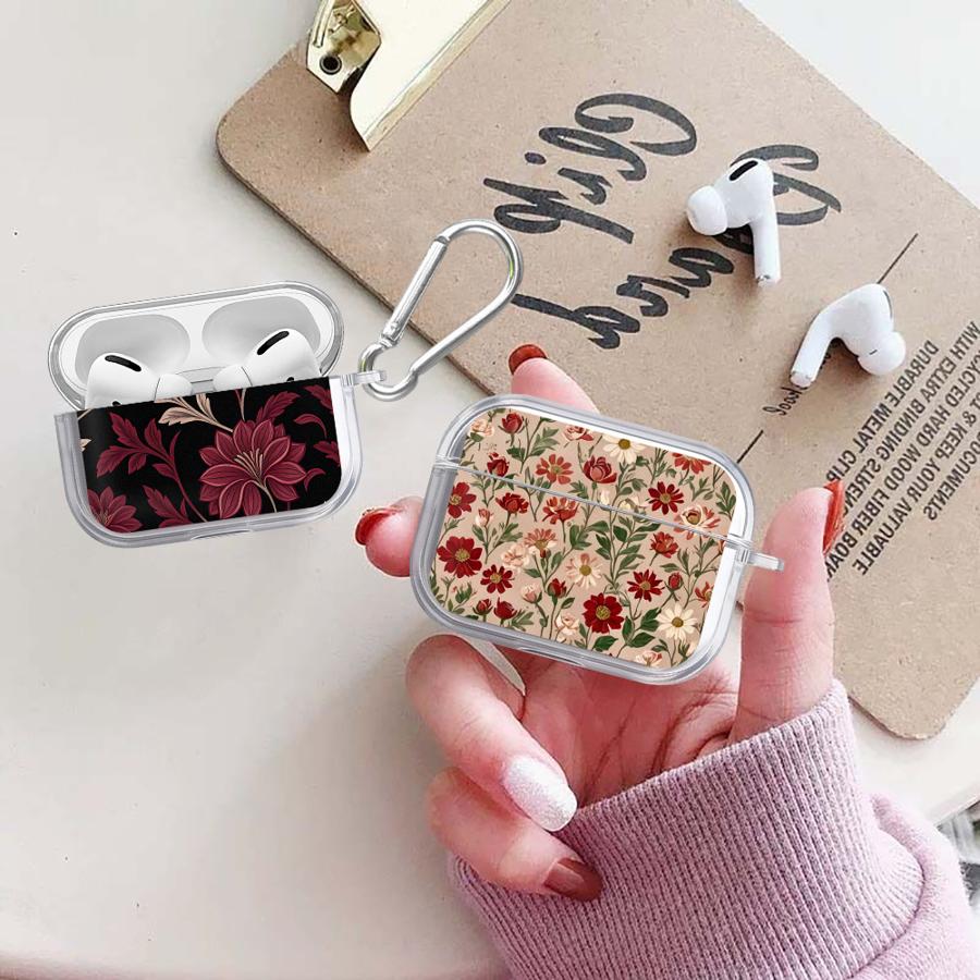 Case For Airpods 3 Pro2 Pro Pro3 2 4 1 Clear Earphone Cases Cover Retro Little Flower