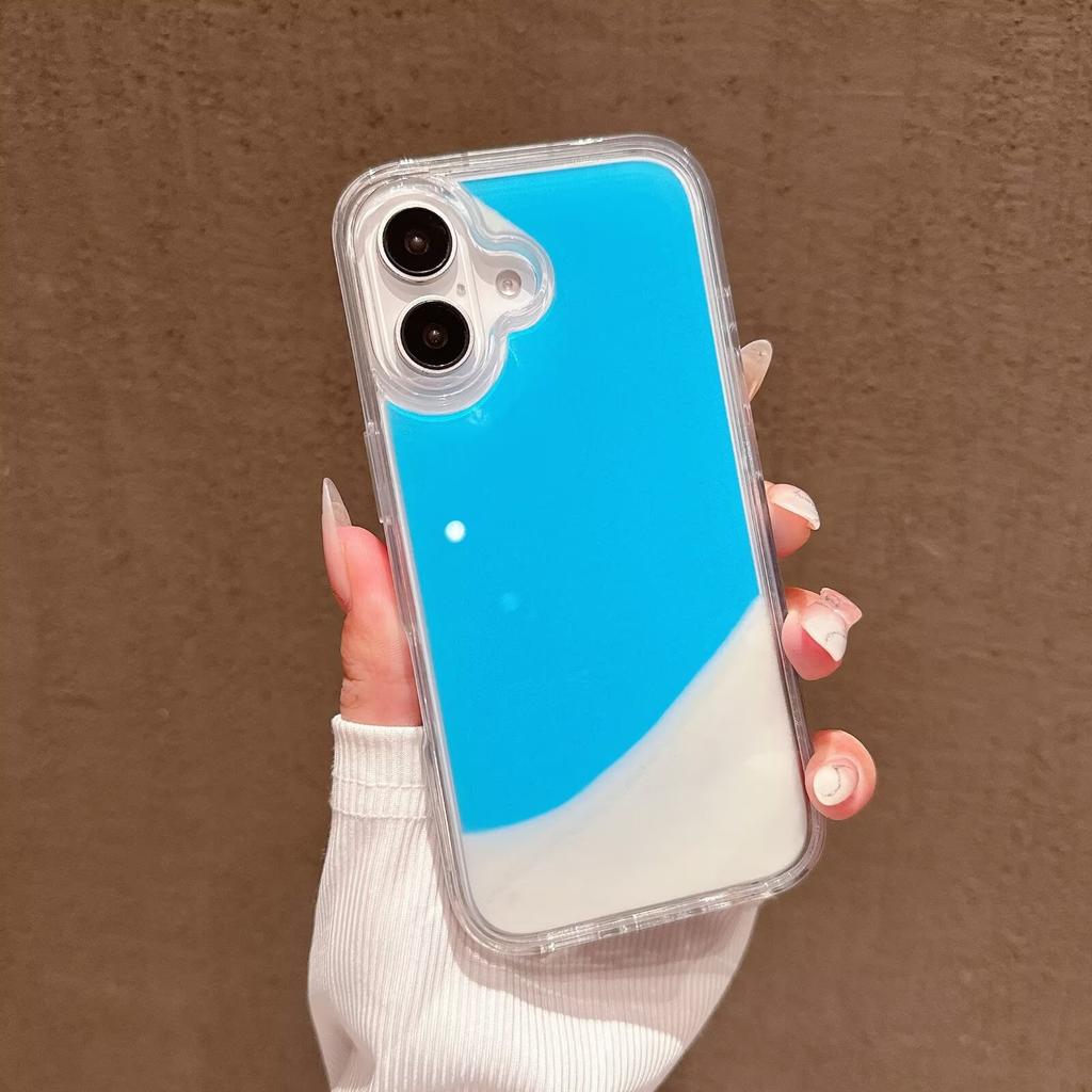 Apple 17 mobile phone case for 17PROMAX luminous mobile phone case Quicksand liquid foreign trade explosion 16PRO gradual change