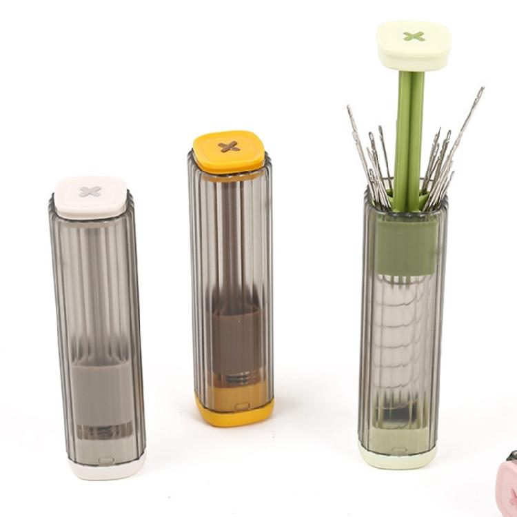 Magnetic Needle Storage Cylinder Clear Press Operated Container for Sewing Accessory