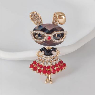 Retro Pin Accessories Modern Cartoon Glasses Rabbit Cute Girl Brooch Pin Accessories