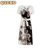 Fashion Summer Spring  Short Sleeve O-Neck Casual Dresses Unique Design