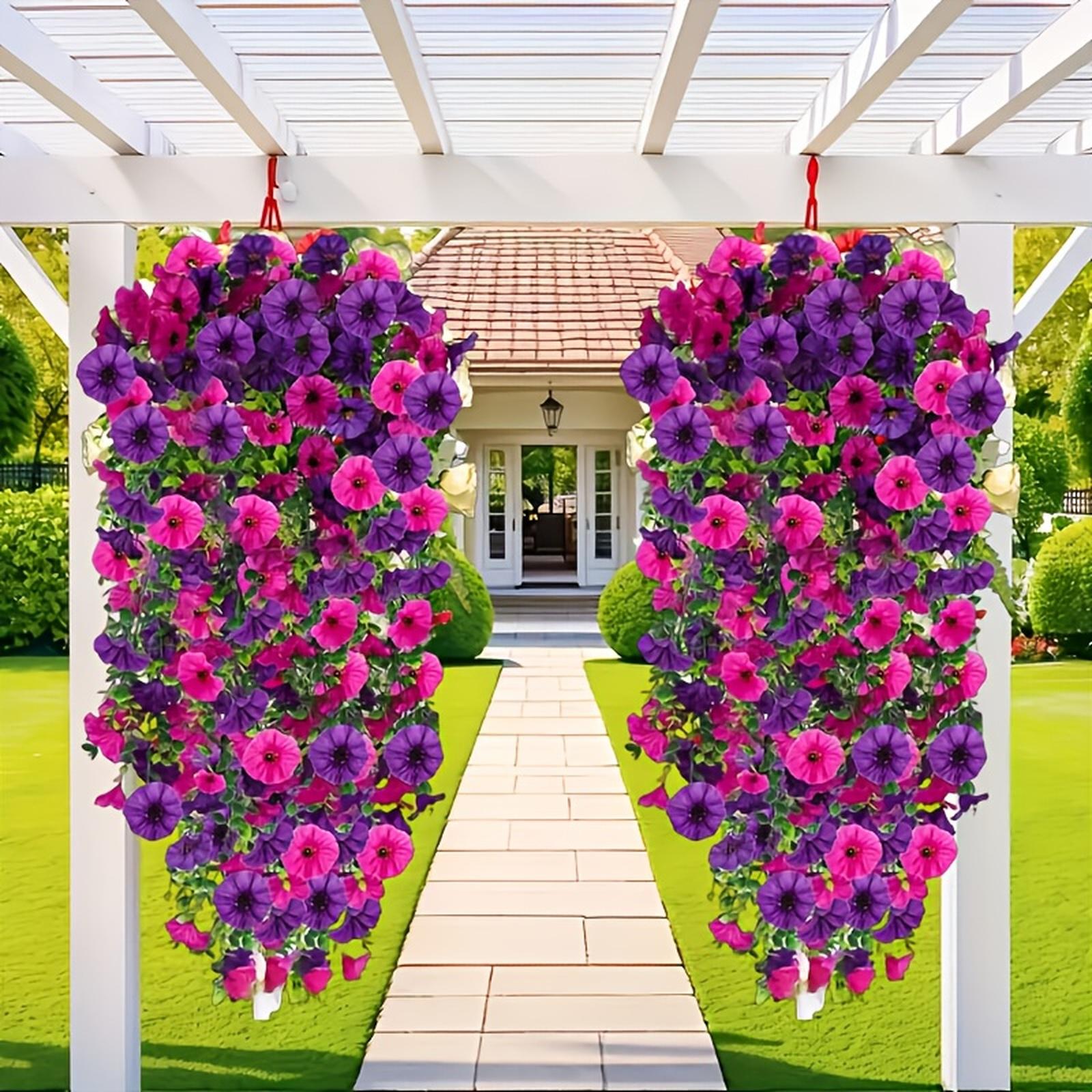 

1pcs Outdoor Mixed Color Morning Simulation Hanging Flowers One Size фиолетовый