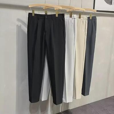 Boys' 2023 Autumn Loose Straight Black Suit Pants - Casual Trousers