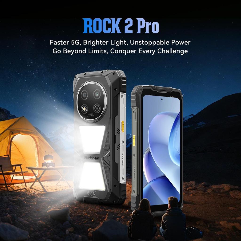 Blackview ROCK 2 PRO Rugged Mobile Phone, 8GB RAM, 256GB ROM, 5G, Android 16, 15000mAh Smartphone