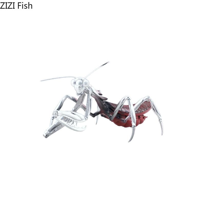 Silver Praying Mantis Insect Statue Creative Artwork Ornaments Desk Decoration Mantis Resin Sculpture Room Aesthetics Decor