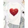 European Size Y2K Fashion Casual Street Style - Valentine'S Day Heart Pattern Printed Women'S Round Neck Pullover T-Shirt