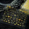 30 listů zlatých smíšených tvarů samolepek na nehty 3D umělecké samolepky hvězdy a měsíc geometrický vzor design manikúra konečky prstů dekorace