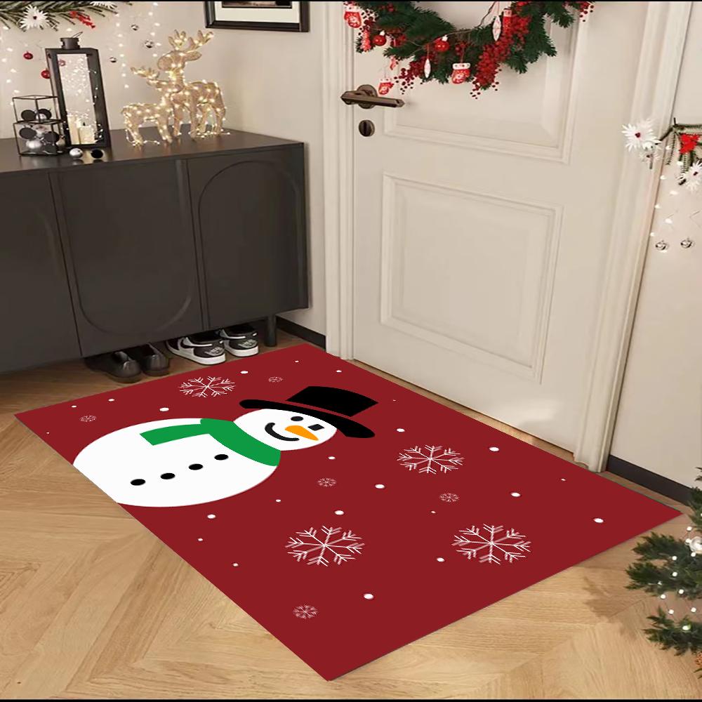 Christmas Crystal Velvet Carpet Entry Door Household Carpet Is Non-Slip, Dirty And Washable