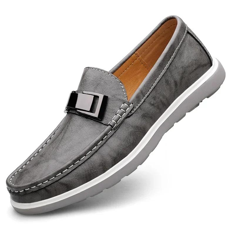 Summer Brand Leather Mens Casual Shoes Man Designer Loafers Business Driving Shoes Formal Men Walking Shoes for Men