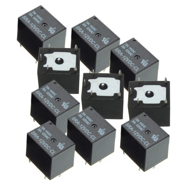 

10 шт. SRA-12VDC-CL DC 12 В катушка 20 А печатная плата общего назначения SPDT реле 5-контактный