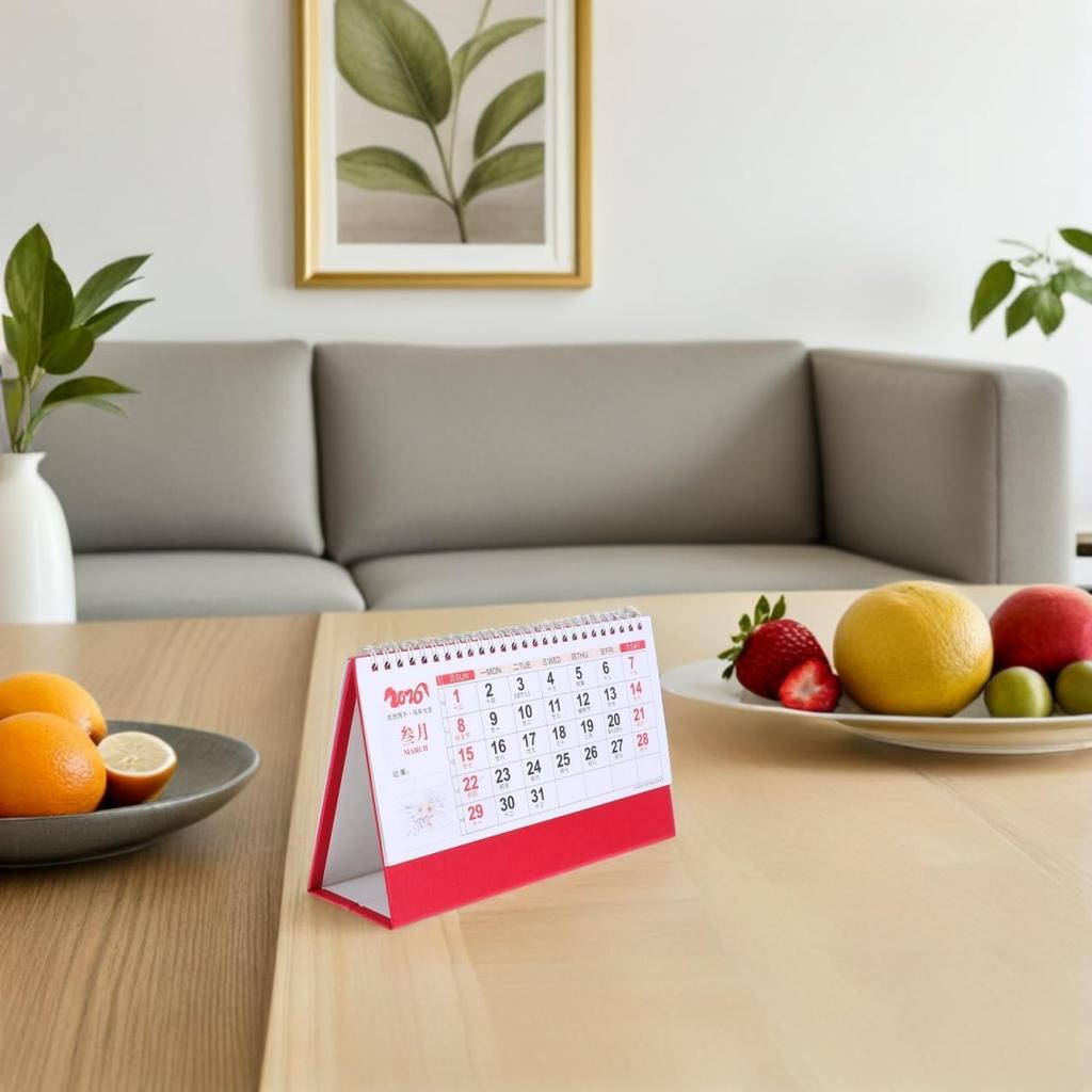 DOITOOL 2026 Horse Year Desk Calendar Chinese Calendar Vintage Monthly Flip Paper Standing Planner for Home Office Decor Daily Schedule Time
