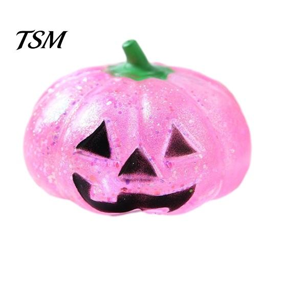 Glitter Pumpkin Desk Toy 1/4Pcs Halloween Stress Relief Toy, Smiling Head Squeeze Clear Fidget Office for Relieve Anxiety Sparkly