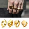 Geometrische Pijl Vierkante Herenring, Punk Roestvrij Staal Zegelring Stempelring Duimring, Minimalistische Sieraden Cadeaus