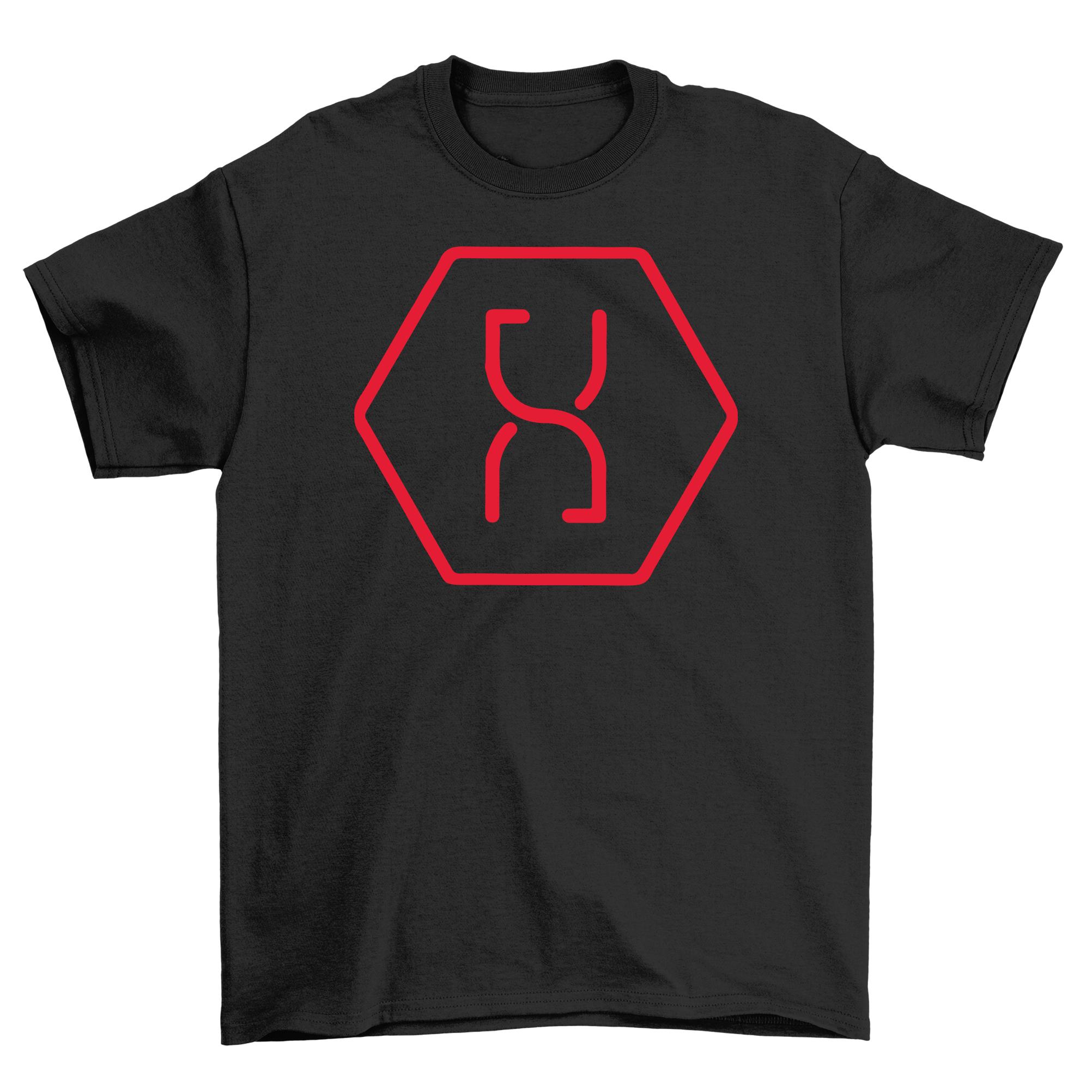 

Altered CarBON T-shirt - Funny Geometric Style! Unique hexagonal symbol design, L