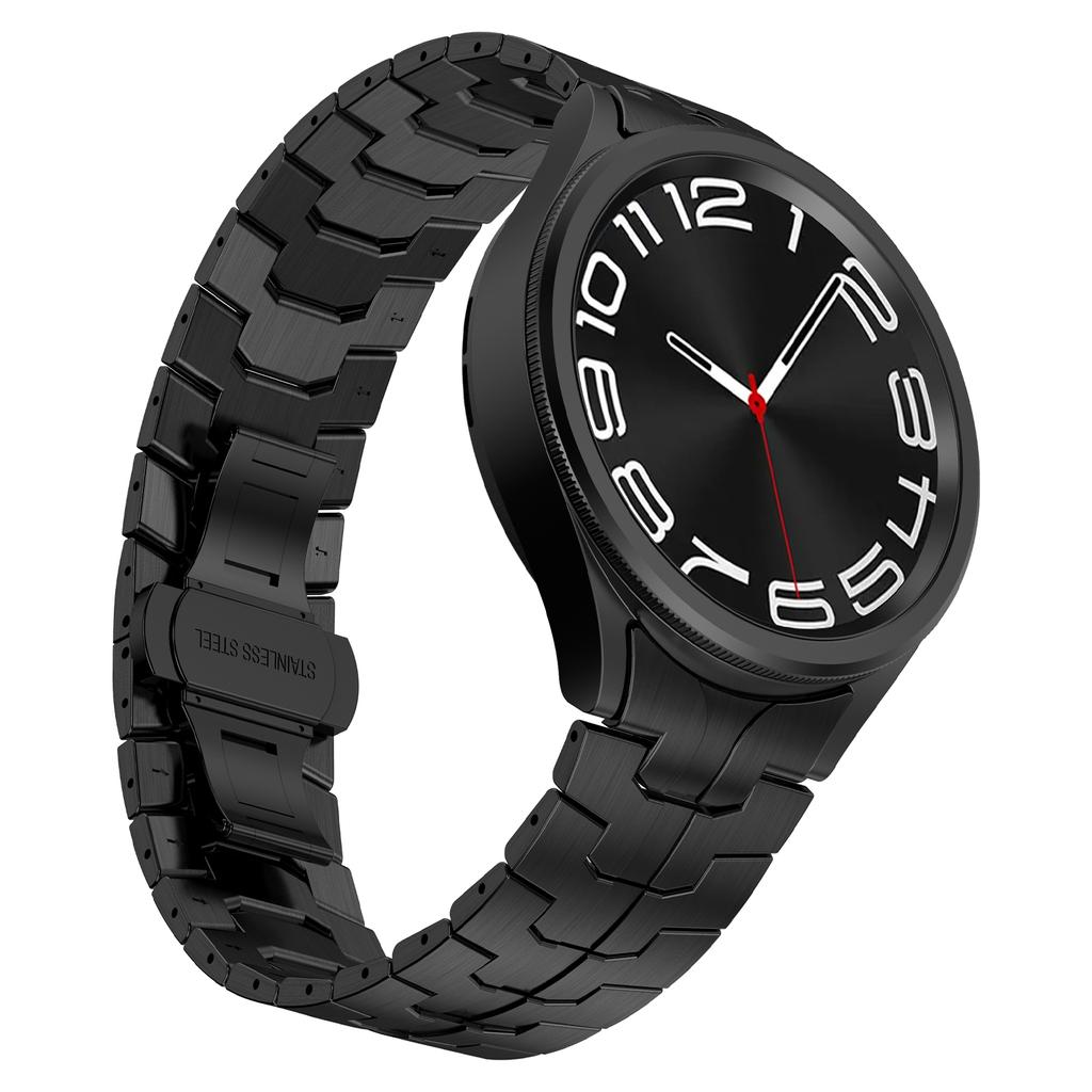 For Samsung Galaxy Watch FE 40mm/Watch6/Watch6 Classic/Watch 5 Stainless Steel Watch Strap Butterfly Buckle Wrist Band