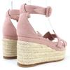 Excellent HERMES Sandals Espadrilles Elda Ankle Strap Suede Leather Pink 36 Used