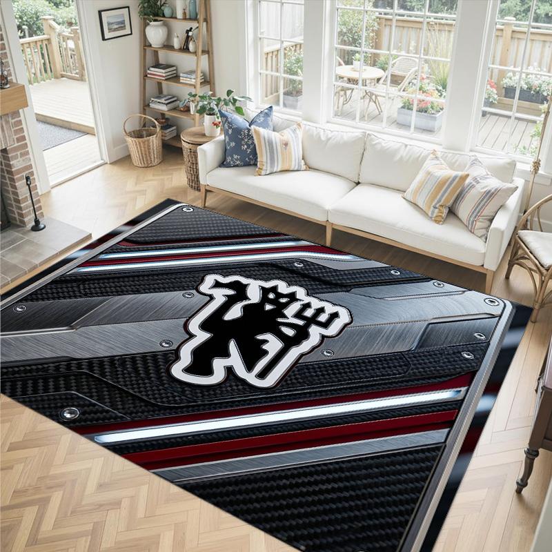 Manchester United Design Crystal Velvet Carpet Cozy Non?Slip Printed Rug For Bedroom Living Room Entrance