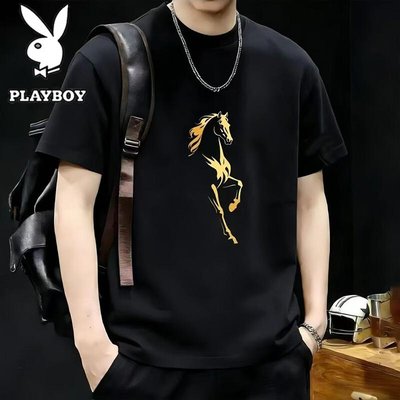 Playboy Men s Summer Casual Crewneck Short Sleeve T-shirt 5XL