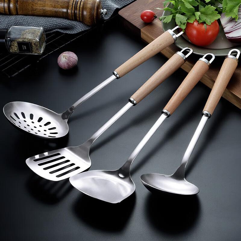 Churong 304 Stainless Steel Kitchen Utensils with Beechwood Handle