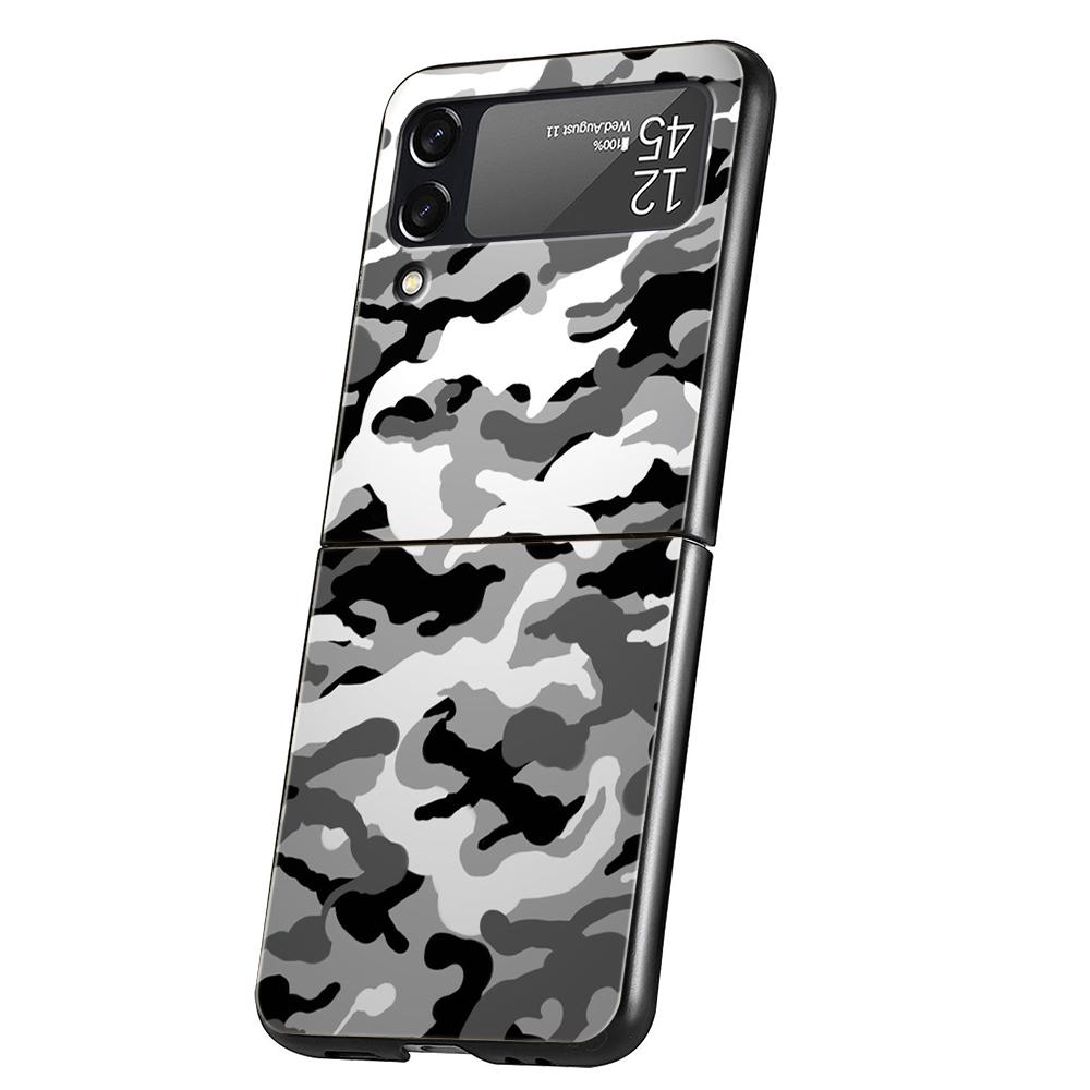 

Camouflage Camo Hard PC Phone Case For Samsung Galaxy Z Flip 6 5 4 Black ShockProof Cover for Samsung Z Flip 3 Shell Coque Capas Z Flip 6