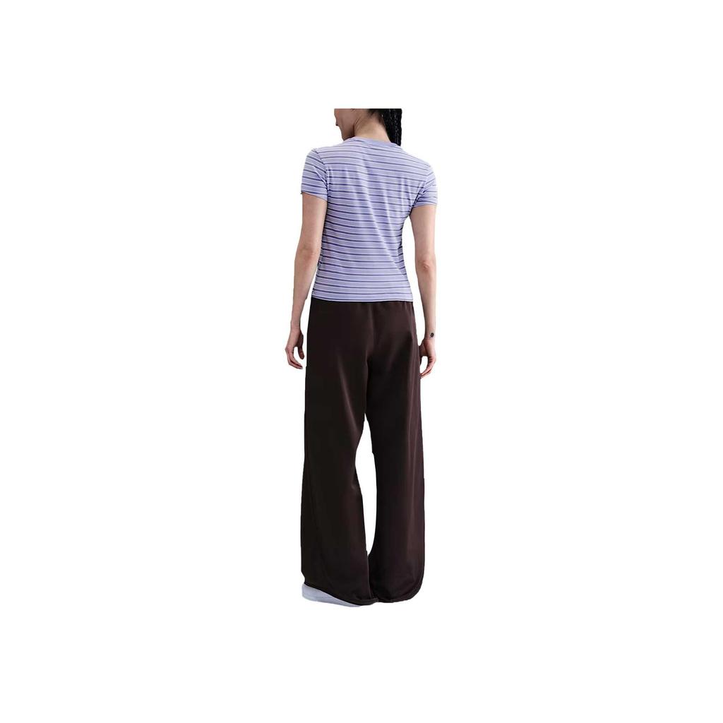 Nike Sportswear Chill Knit Comfortable Fashion Simple Versatile Striped Solid Short Sleeve Regular T-Shirt Women tops Purple HF9525-533