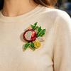 Brooch Pin Enamel Color Oil Dripping Process Pomegranate Blossom Shape Zinc Alloy Pin Coats Suits Sweaters Dresses Badge Party Accessory