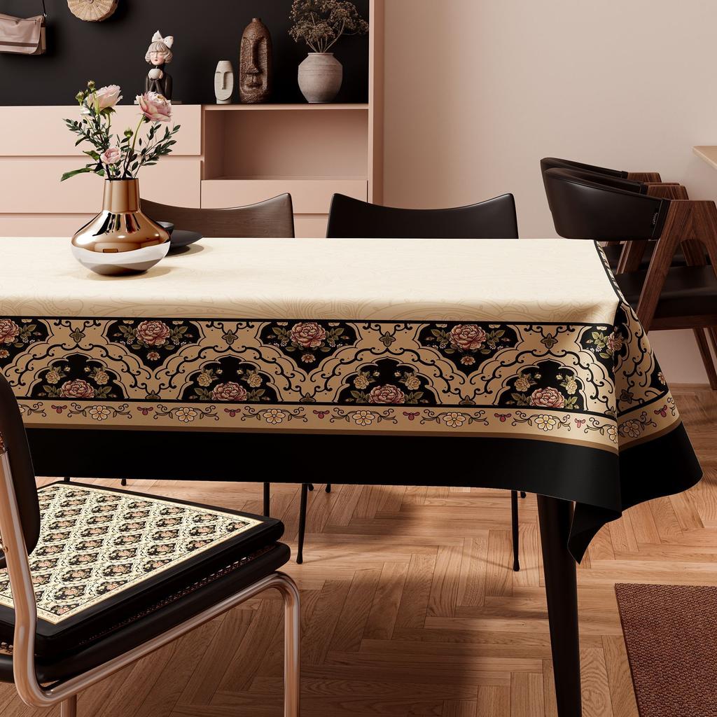 Tischdecke im Vintage-Stil, Waschfrei, Wasserdicht und Fettbeständig, Retro Tischmatte für den Couchtisch zu Hause