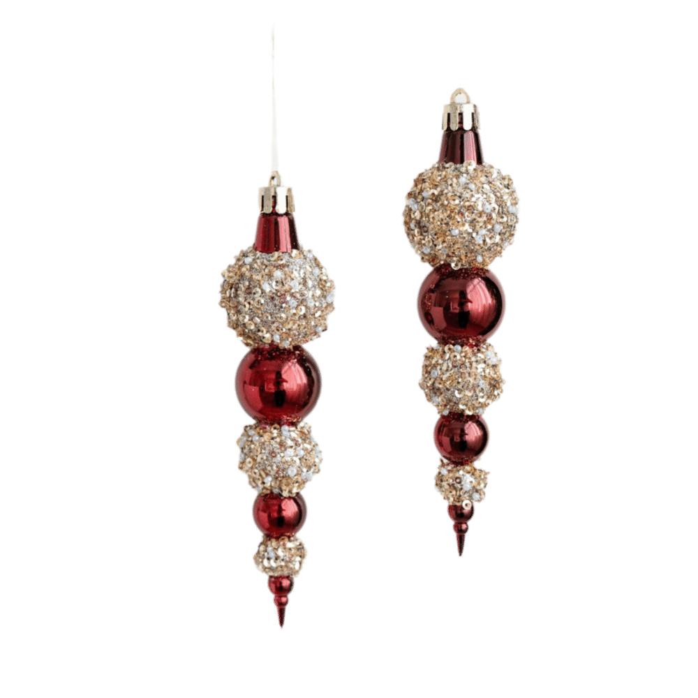 Irregular Design Christmas Hanging Ornaments Red Painted Holiday Decorations Holiday Scene