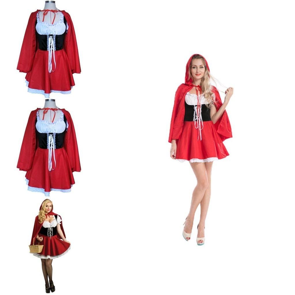 Enchanting Womens Little Red Riding Hood Costume Featuring Puff Sleeves And A-line Design