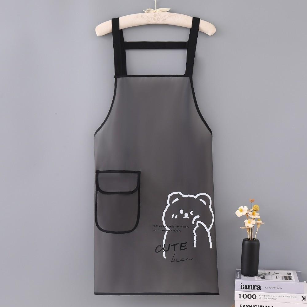 Cartoon Sleeveless Waterproof TPU Apron Dirt-Proof Transparent Oil Resistant Apron Lightweight Cleaning Aprons Kitchen Use