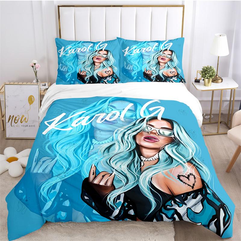 Sexy Karol G Singer All Season Duvet Cover Comforter Bedding set Soft Quilt Cover and Pillowcases Teens Single/Double/Queen/King