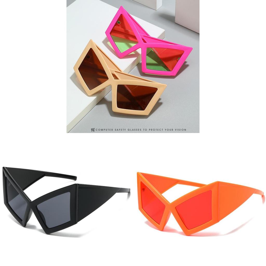 Black Full Frame Cat Eye Sunglasses With Uv400 Protection For Outdoor Travel And Stylish Occasions