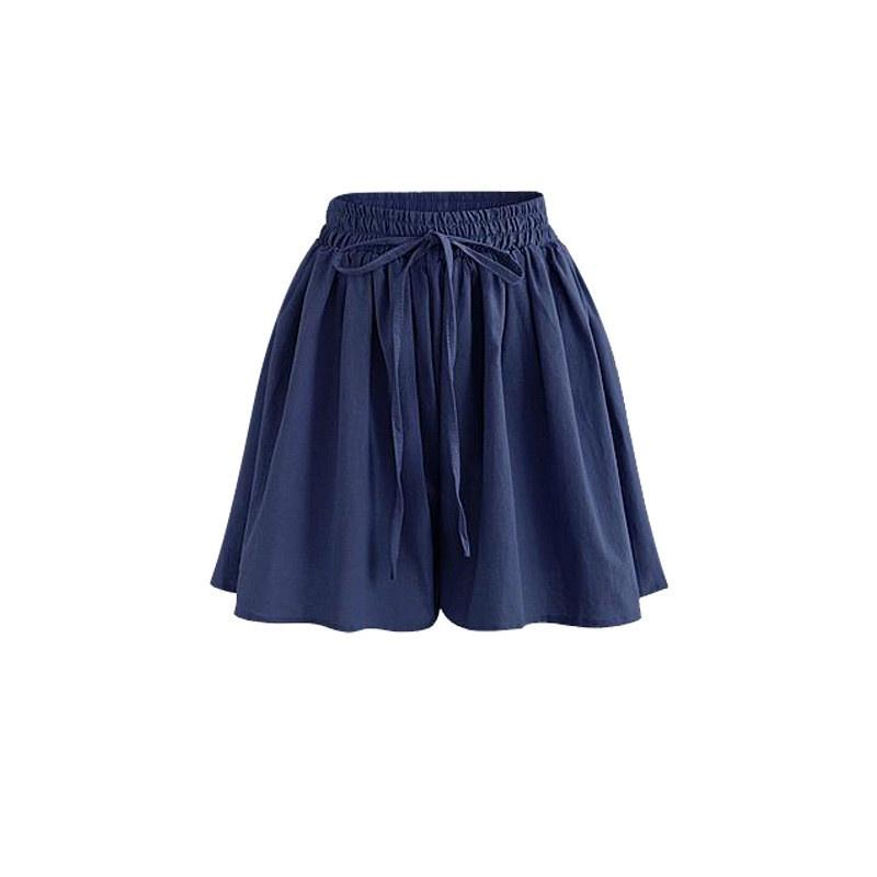 M-10XL Women's Pants Wide-legged Pants Summer Casual Plus Size Loose Solid Color Elastic Waist Chiffon Shorts