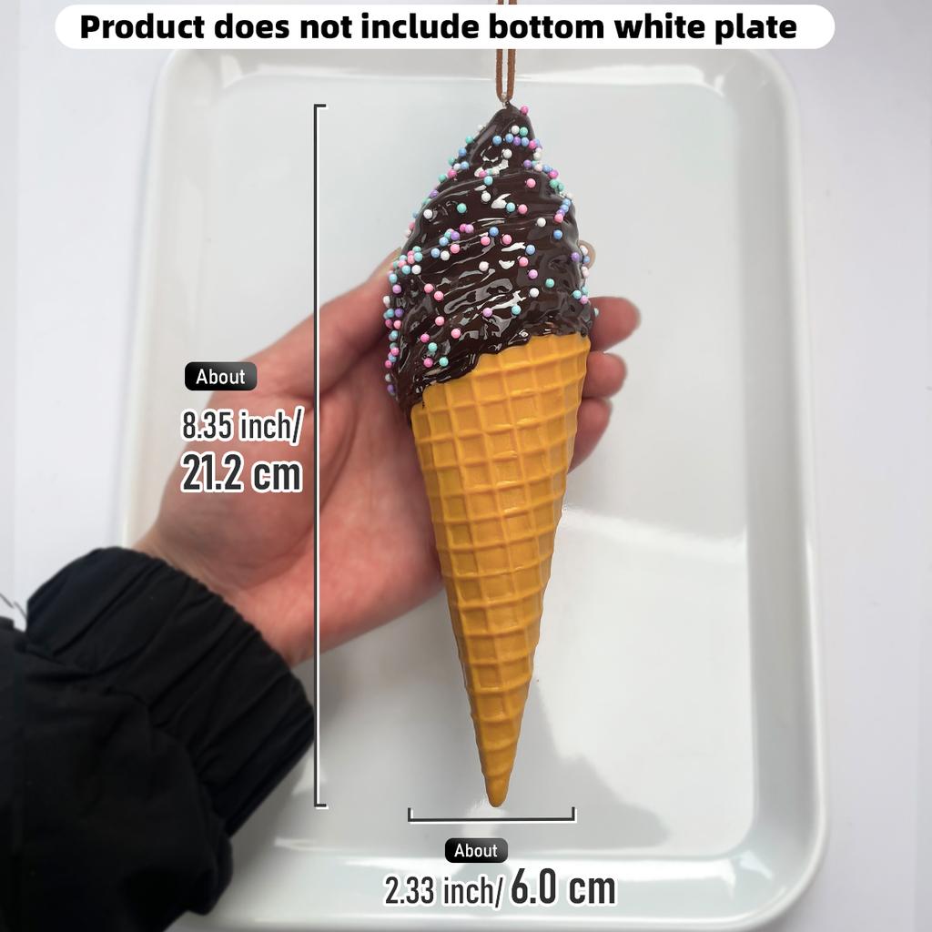 1-piece Set, Simulated Sauce Coated Plastic Ice Cream Model, Ice Cream Shop Display Prop, Photography Stage Prop
