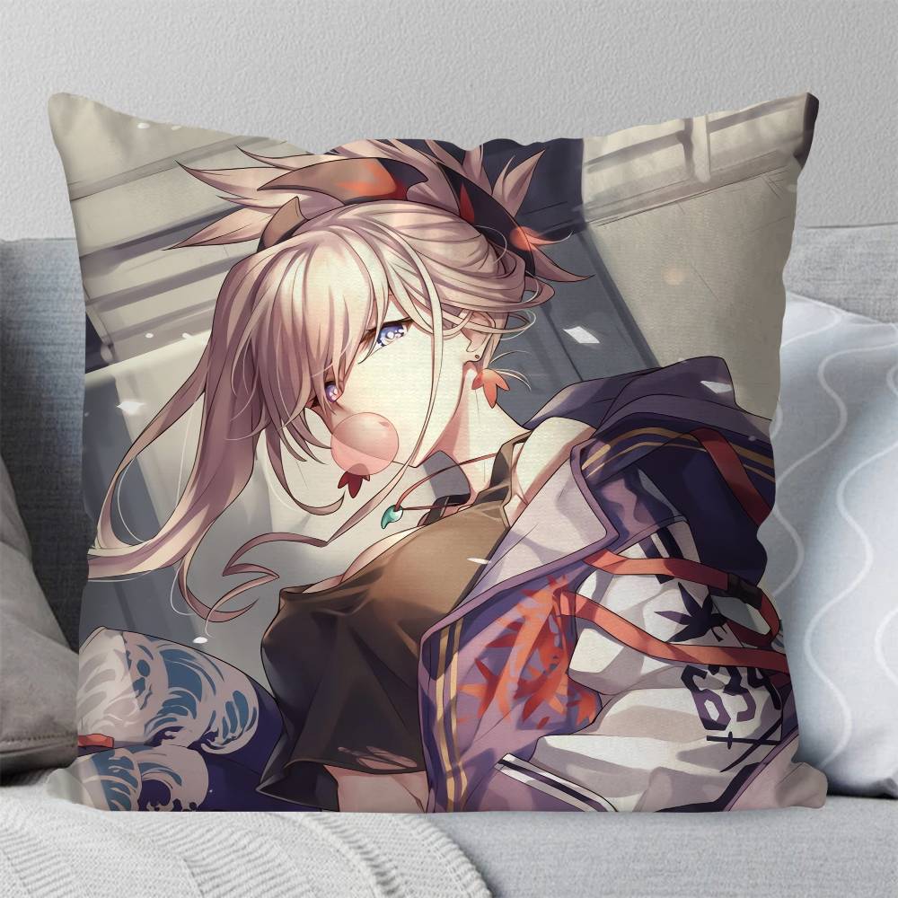 Miyamoto Musashi Animated Game Fate Grand Order Pillow Case Fashion Square Pillowcase Bedroom Sofa Room Ins Decoration Leisure