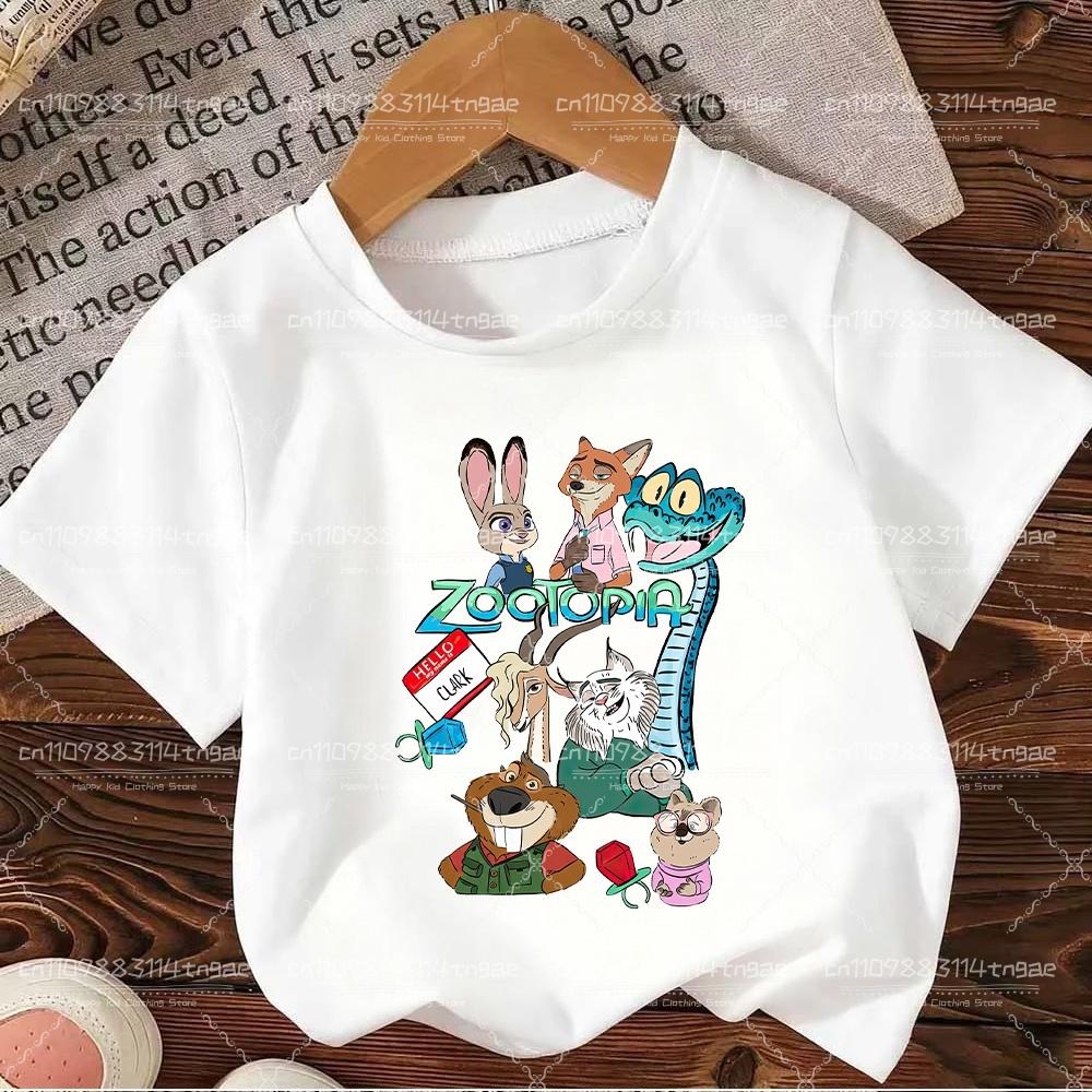 2026 Zootopia Judy&Nick&Gary Tshirt for Kids Casual Cotton Short Sleeve Tees Comfortable Top Street Fashion Parent Child Clothes