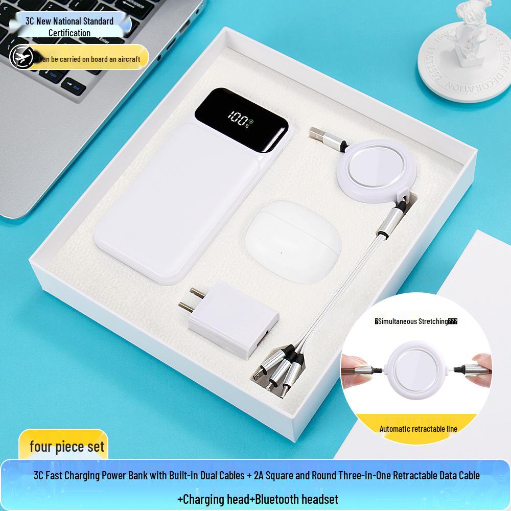 Year of the Horse Souvenir: 3C Certified Fast Charging Power Bank Set with Built-in Cable for Clients' Annual Meeting Gift