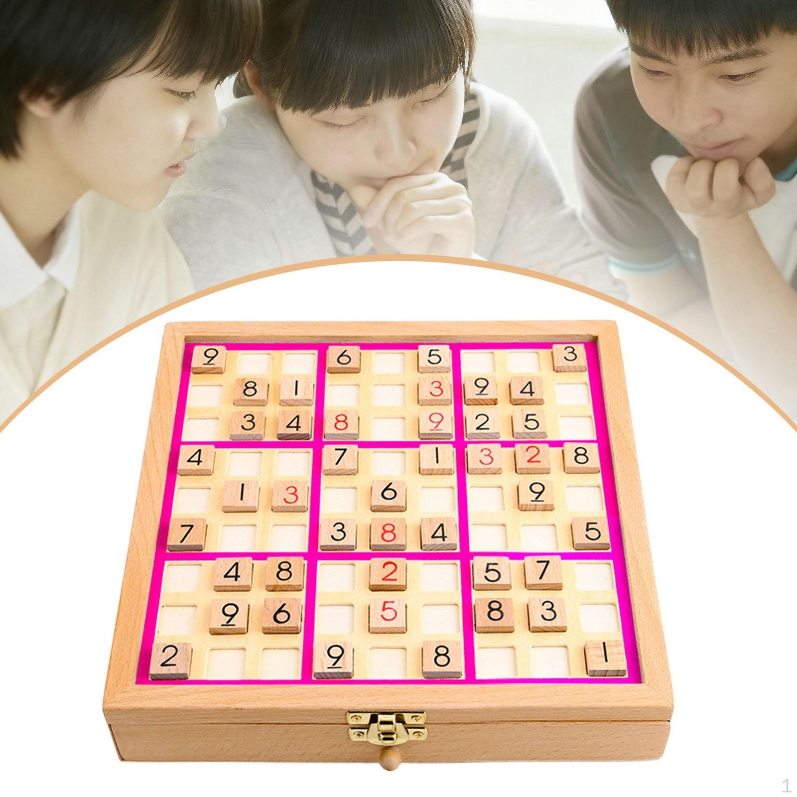 Wooden Sudoku Board Game Desktop Train Logical Thinking Ability Lightweight Brain Teaser