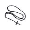 Stone Hematite Cross Car Pendant Catholic Christ Rosary Auto Hanging Meditation Protection Jewelry