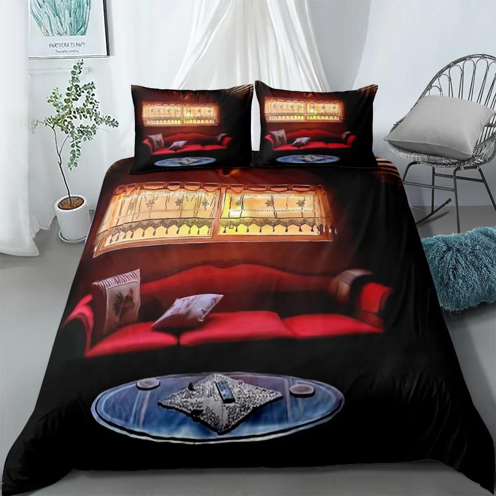 Childhood Prime Time Red Room Duvet Cover Set without sheet King Queen Double Full Twin Single Size Bed Linen Set