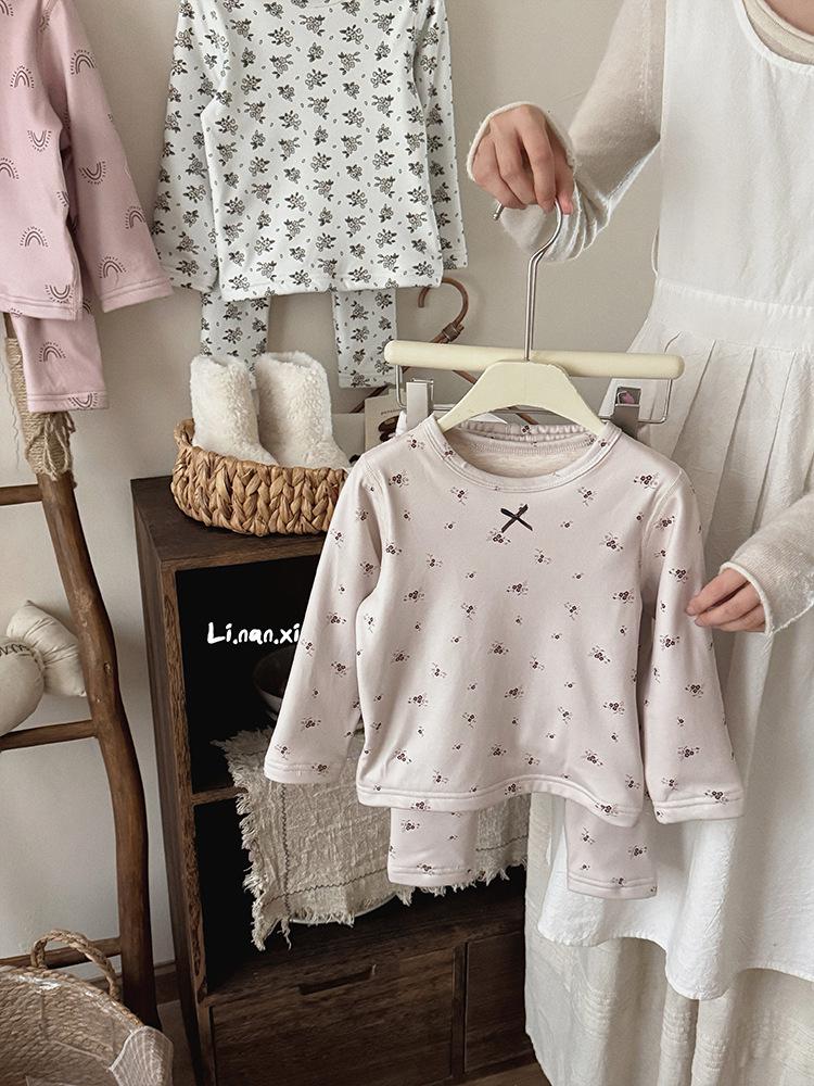 

Children s Fleece-Lined Winter Pajama Set 2025 - Thick, Warm Korean Style for Boys and Girls 90 cm