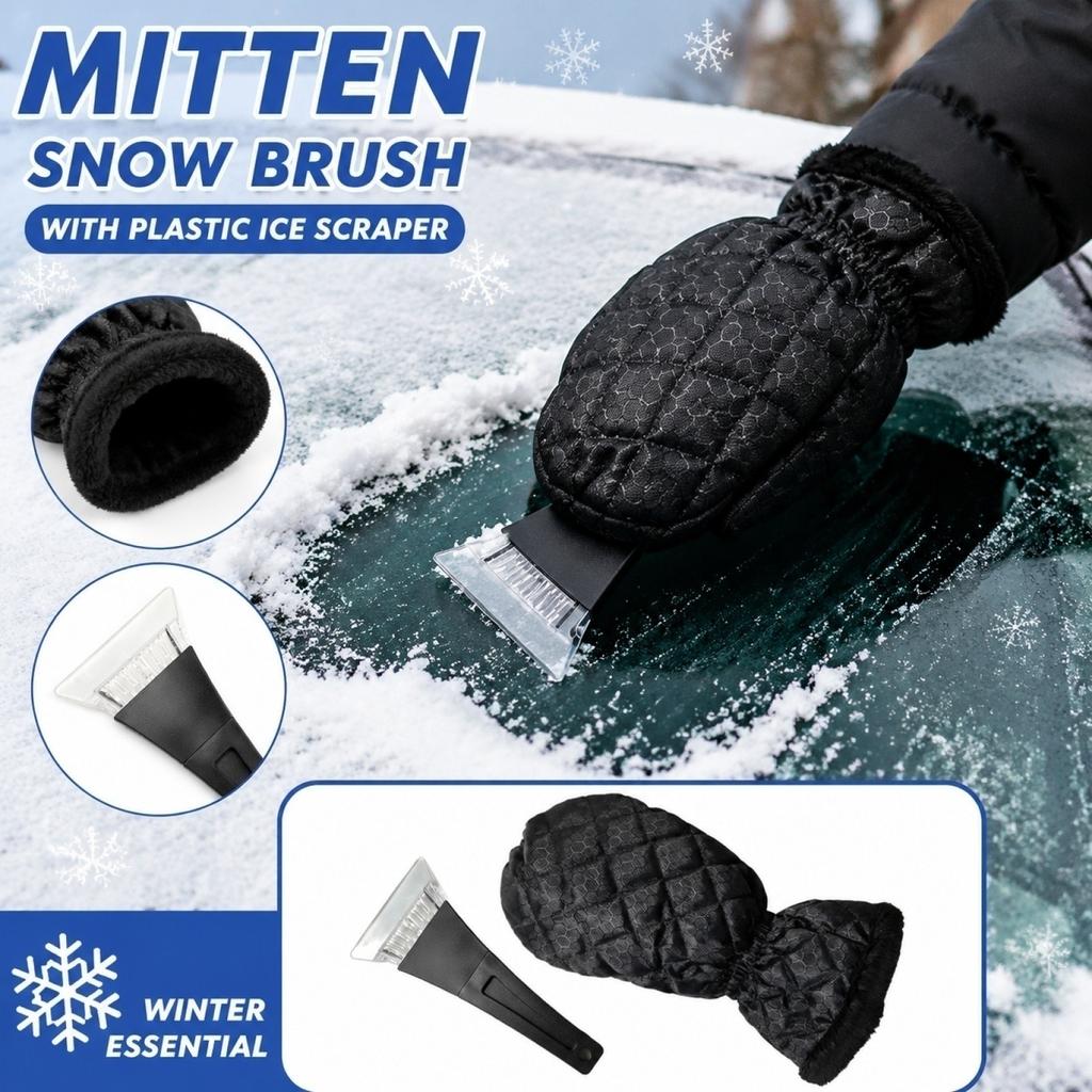 Snow Shovel Gloves with Plastic Scraper for Car Windshield Winter Snow Removal