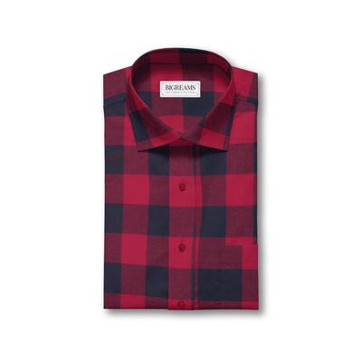 Unstitched Yarn-Dyed Cotton Tom-Tom Red Checkered Shirt Fabric Sold by Meter