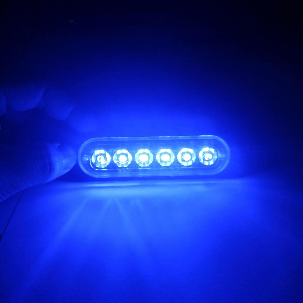 Ultra-Thin LED Car Warning Light: 6-Light, 12-24V, High-Brightness, Always-On Daytime Running & Turn Signal.