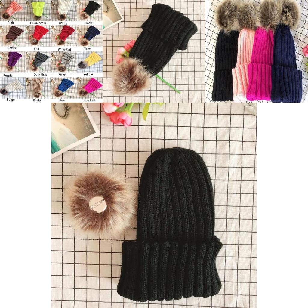 Cozy Womens Winter Hat With Fluffy Pom-pom And Stylish Folded Cuff Design