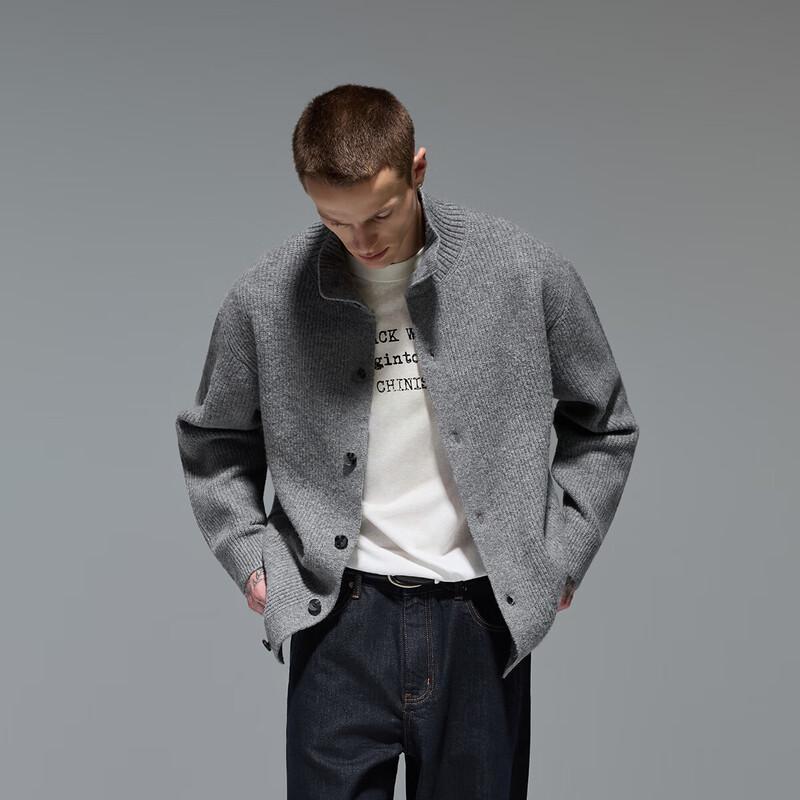 CHINISM Men s Reversible Collar Cardigan Sweater M