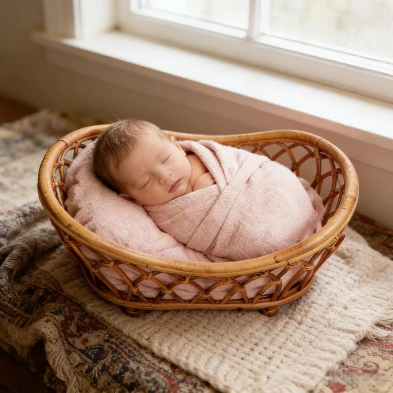 Vine Chair Ingot Newborn Photography Furniture Shooting Props Teng Studio Baby Photography Supplies Essential Newborn Photo Tool